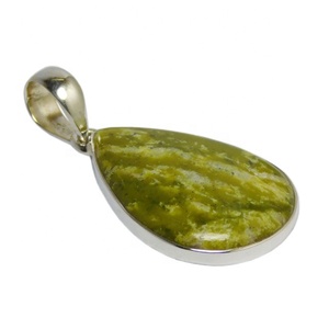 Nuevo diseño colgante de piedras preciosas de lizardita hecho a mano Plata de Ley 925 joyería fina colgantes y dijes - Product Image 1
