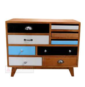 Meuble rétro à breloques Style Vintage, en bois massif Soho, table de chevet, tiroirs - Product Image 1