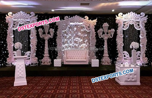 งานแต่งงานที่ทันสมัยตกแต่งเวทีที่สวยงามแกะสลักไฟเบอร์แผงฉากหลังงานแต่งงานล่าสุดตกแต่งแผง - Product Image 5