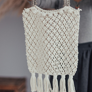 Bolso de Macramé Hecho a Mano, Felicidad - Product Image 1