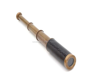 Télescope pirate 15 ''fait à la main en laiton nautique avec boîte en bois ancre gravée 3 plis télescope cadeau Unique Spyglass - Product Image 4