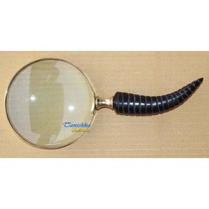 Lupa de Bolsillo Vintage de Metal Latón Plateado con Mango de Madera, Excelente Regalo de Navidad o Año Nuevo - Product Image 1