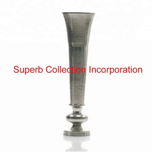 Direct de l'usine indienne de haute qualité et vente chaude trompette fleur Vase conception de sol Style côtier en fer - Product Image 3