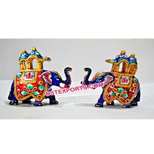 결혼식 훈장 결혼식 코끼리 섬유 동상 제조자 인도 결혼식 훈장을 위한 장식적인 코끼리 동상