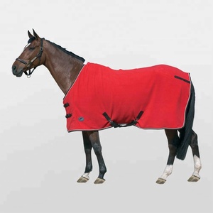 Horse Fleece Rug Soft Polar Fleece Horse Cooler <b>Blanket</b> Breathable Horse Fleece Cooler Rug with Chest Buckle - Product Image 1
