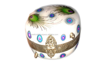Luxrey artesanía de pluma de pavo real de metal resina indio embrague bolsas - Product Image 1