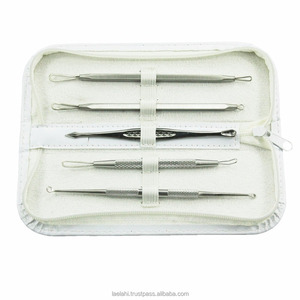 Juego de 5 Herramientas Profesionales de Acero Inoxidable para Eliminar Puntos Negros y Espinillas, Kit de Tratamiento para el Acné con Mango Texturizado - Product Image 2