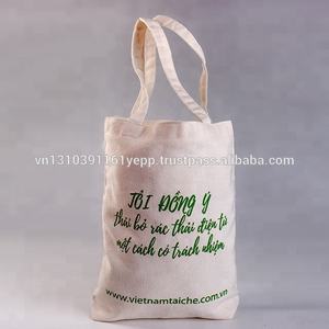 Adorable sac fourre-tout en toile de coton pliable sac à provisions écologique avec logo personnalisé sérigraphie rayée avec poignée fait cadeau Promotion - Product Image 4