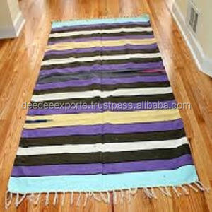 Tapis de Yoga tissé en coton multicolore, pour exercice, haute qualité, livraison gratuite, inde - Product Image 4