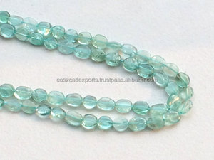 ทะเลสีเขียว Apatite เรียบรูปไข่5-6.5มม. 13นิ้วสาระลูกปัด - Product Image 5