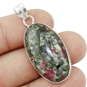 Nueva llegada última Plata de Ley 925 Natural Eudialyte piedra preciosa colgante hecho a mano joyería para mujeres hermosas - Product Image 1