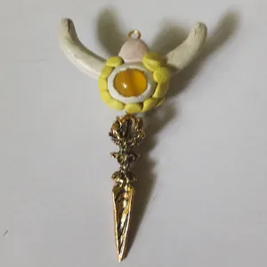 Varita colgante de Vajra dorada tibetana, hecha a mano - Product Image 1