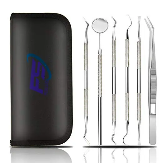 Dental Tools 6 PECS Dental Hygiene Kit PlaqueとTartar Remover、Tooth Pick、Dental ScaleためTeethとMouth Mirror