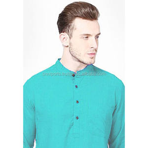 Kurta — chemise longue en coton fait à la main pour homme, style indien, coupe ample, tenue de soirée décontractée, design - Product Image 2