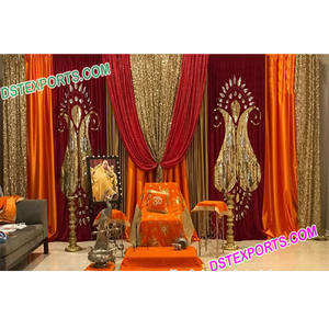 เงาอุปกรณ์ประกอบฉากฉากหลังงานแต่งงานผ้าม่านแต่งงานอินเดียMehndiเวทีฉากหลังงานแต่งงานEmbrodryฉากหลังอุปกรณ์ตกแต่ง - Product Image 1