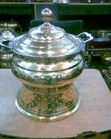Gaufrier en laiton antique, 1 pièce, avec insertion d'aliments en acier inoxydable, capacité de 6 litre, pour les mariages, les restaurants, les hôtels