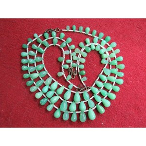 Cuentas de piedras preciosas lisas con forma de lágrima de crisoprasa Natural, cuentas para hacer joyas verdes de calidad increíble - Product Image 2