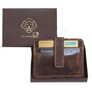 Top Demanded Elegant Cow/Buff Hunter Leather Tri-Fold RFID Wallet for Men Secure Anti-Theft Card <b>Holder</b> Available For Sale - Product Image 5