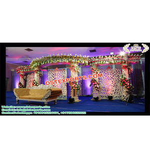 Décoration de scène de réception de mariage en Californie, fabricant de scènes de mariage indiennes, dernières décorations de scène de mariage, décoration d'événements aux États-Unis - Product Image 1
