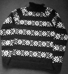 Pull d'hiver pour hommes chandails en laine tricotés à la main grande taille col rond Jacquard à motifs Jacquard élégant décoration - Product Image 2