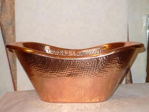 Matériel en métal d'accessoires de barre de baquet de partie de boisson martelé par cuivre pur ovale - Product Image 2