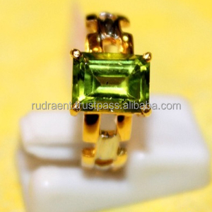 Natural <b>Peridot</b> Gemstone 14K Gold Ring Handmade Engagement Wedding <b>Jewelry</b> Gift - Product Image 2