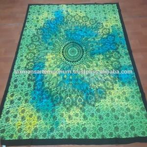 Multi colores mezcla motivos algodón impreso tamaño Queen sábana tapiz colgante de pared al por mayor de La India - Product Image 5