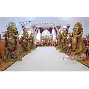 Indian Wedding Musical Ganesha Entrance Decor, Indian Wedding Walkway Decoration, Marriage Reception Stage Entrance Decoration