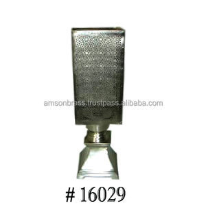 เชิงเทียนแก้วทรงทันสมัยพร้อมฐานโลหะเหล็ก - Product Image 2