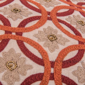 Wholesale Customizable Embroidered Cushion Cover, Geometric Pillow Handmade Decorative Outdoor Pillow Cover - Product Image 6