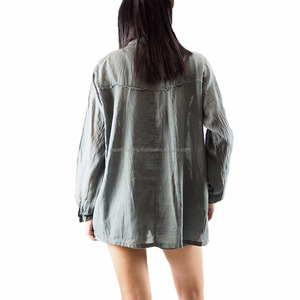 เสื้อเบลาส์ผ้าโพลีเอสเตอร์ไหล่เย็นสไตล์ napat โบฮีเมียน - Product Image 2