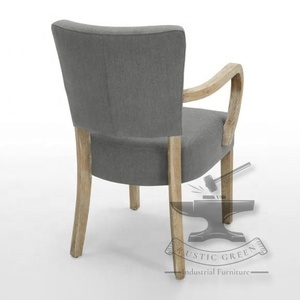 Silla de comedor vintage moderna con diseño rústico de madera y tela para sala de estar, cocina o muebles de restaurante - Product Image 5