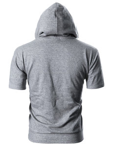 Sudadera con capucha ligera de manga corta ajustada para hombre - Product Image 2