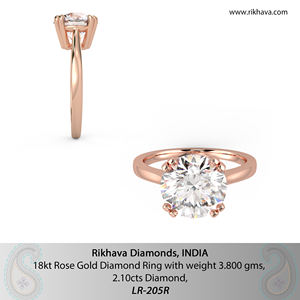 Vente en gros de bagues en or rose 18 ct avec diamants pour femmes, pour fiançailles, cadeau de mariage, fête ou anniversaire - Product Image 6