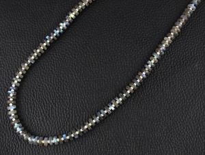 Naturel Labradorite Roue De Pierre Gemme Forme Bleu Flash Belle Main Femmes Bijoux Collier Gros - Product Image 3