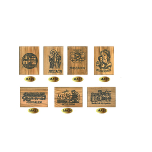 Imanes religiosos grabados en madera de Olivo-Decoración navideña de Pascua - Product Image 2