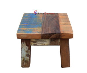 Vente en gros tabouret en bois recyclé antique vieux vintage Mobilier de chambre à coucher en bois massif pour salle de bain extérieure directe - Product Image 2
