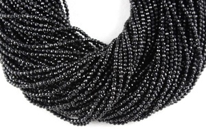12.5 pouces de Long, spinelle noire naturelle, Micro perles à facettes, fabrication de bijoux en perles, cadeau fait à la main - Product Image 3
