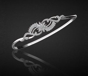 สร้อยข้อมือเพชรกลมแท้ที่ผ่านการรับรอง0.60TCW กำไลข้อมือสีขาวทองแฟชั่นสวมใส่ทุกวันสำหรับเด็กงานหมั้นงานแต่งงาน - Product Image 1