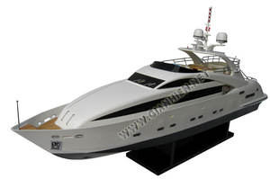 Modèle de bateau en bois ISA 120 SUN GLIDER II MODERN YACT - Bois et acier inoxydable peint, cadeau d'affaires en provenance du Vietnam - Product Image 2