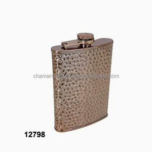 Gourde antique en cuivre martelé écologique avec couvercle pour adultes - Applicable à l'eau bouillante, vaisselle chamanique indienne - Product Image 1