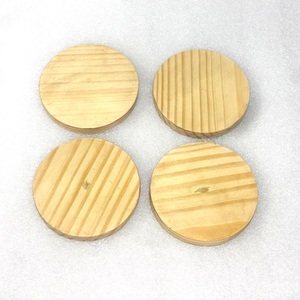 Lot de 4 sous-verres en bois rond naturel - Product Image 3