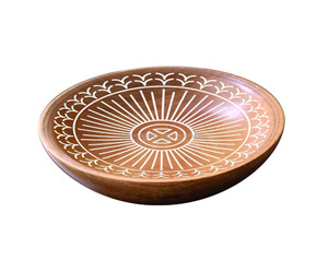 Bol de service rond en bois de style moderne ustensiles de cuisine et vaisselle polis de haute qualité pour restaurant et fête - Product Image 1