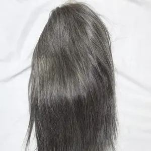 En iyi gri saç peruk 100% gerçek REMY tapınağı saç peruk tam dantel Hd sırma ön peruk tedarikçisi