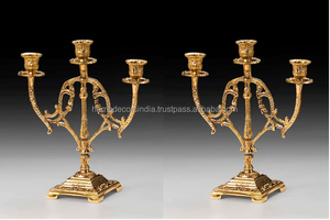 Candelabro de Metal de 5 Brazos Estilo Indio Antiguo Hecho a Mano, Aluminio Pulido Mate, Decoraciones para Mesa de Boda, Logotipo Personalizado, Personalizable - Product Image 6