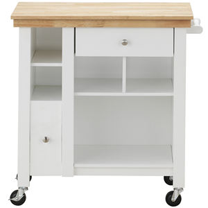 Carro de madera industrial de madera maciza, muebles para el hogar de diseño moderno para sala de estar y oficina en casa - Product Image 1