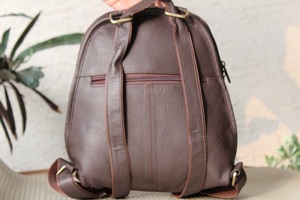 Mochila De cuero auténtico, bolso de mensajero, dos en uno, elegante, hecho a mano, Unisex - Product Image 4