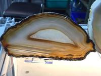Agate ovale brésilienne de grande taille de haute qualité pierre semi-précieuse artisanat cristal artisanat tranche d'agate