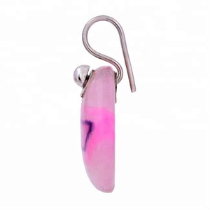 Hermosa forma redonda de piedras preciosas de cuarzo rosa 925 colgante de plata esterlina joyería colgante de moda para regalo de boda o fiestas. - Product Image 2