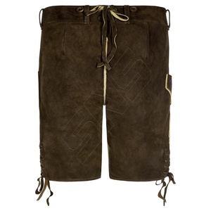Lederhosen traditionnel antique | Shorts en cuir classiques du festival allemand | Fournisseur de tenues OEM Oktoberfest - Product Image 2